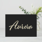 Aurora white gold Handwriting Karte カード (スタンド正面)