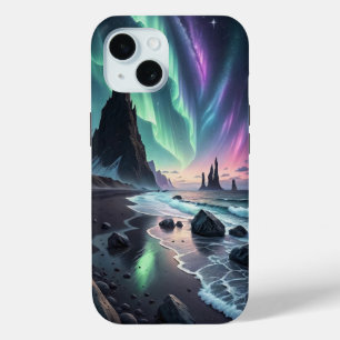 Aurora's Dance: Symphony of the Northern Shore iPhone 15ケース