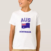 AUSオーストラリア国旗のスポーツ Tシャツ (正面)