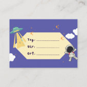 Aus dem All! – Geburtstagseinladung (Schlicht) ノートカード (裏面)