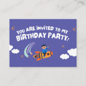 Aus dem All! – Geburtstagseinladung (Schlicht) ノートカード (正面)