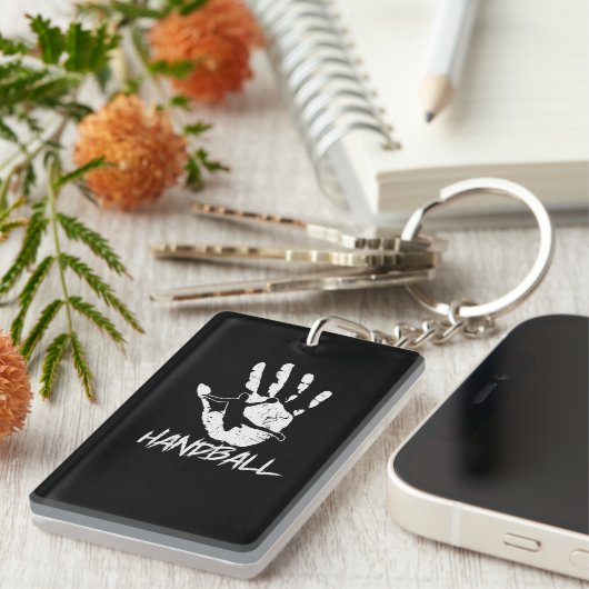 aus Hand und Ball wird Handball キーホルダー (正面右)