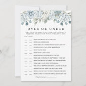 AUSHAダスティブルーオーバーまたはブライダルシャワーゲーム 招待状 (正面)