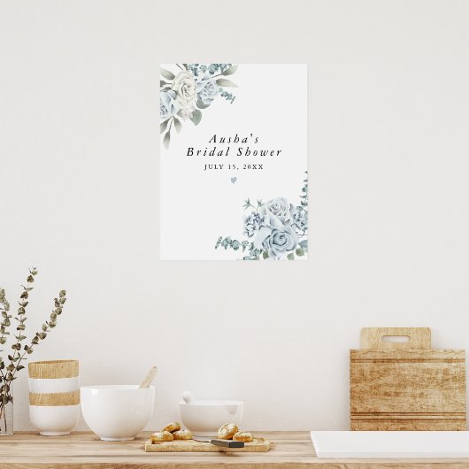 AUSHAダスティブルーフローラボーイベビーシャワーへようこそ ポスター (キッチン)