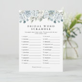 AUSHA ダスティーブルー ワードスクランブル ブライダルシャワーゲーム 招待状 (スタンド正面)