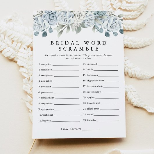 AUSHA ダスティーブルー ワードスクランブル ブライダルシャワーゲーム 招待状