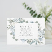AUSHA Dusty Blue Books forベビーエンクロージャカード 招待状 (スタンド正面)