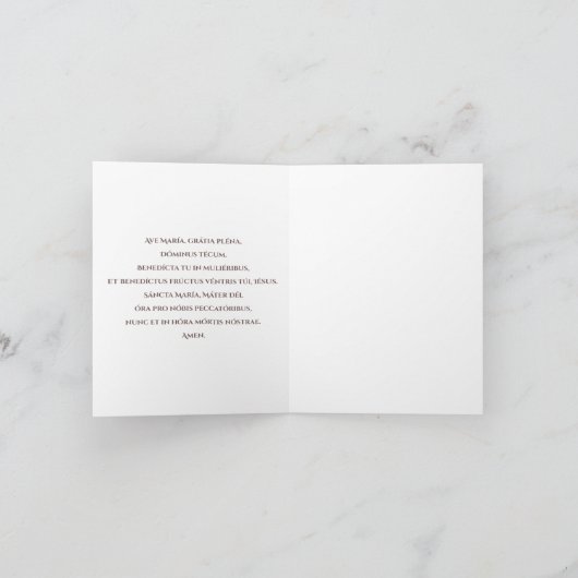 Auspice Maria Ave Maria Prayer Card  カード (内部)