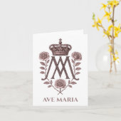 Auspice Maria Ave Maria Prayer Card カード (黄色い花)