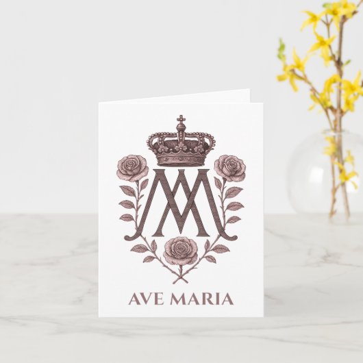 Auspice Maria Ave Maria Prayer Card  カード (黄色い花)