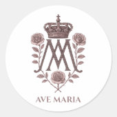 Auspice Maria Catholic Round Sticker ラウンドシール (正面)