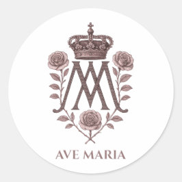 Auspice Maria Catholic Round Sticker ラウンドシール