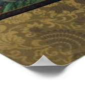 Auspicious pine, bamboo, plum, crane, and turtles ポスター (角)