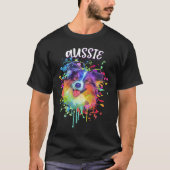 Aussie Australian Shepherd  Australian Shepard Hum Tシャツ (正面)