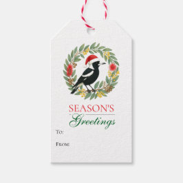 Aussie Christmas Magpie Wreath To From Gift Tag ギフトタグ
