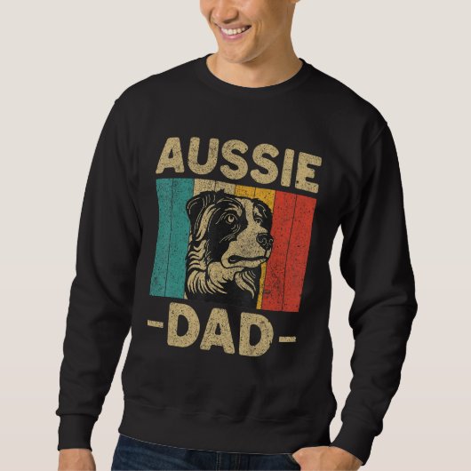 Aussie Dad  Retro Australian Shepherd スウェットシャツ (正面)