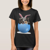 Aussie Dog  Easter Bunny Egg Hunt Australian Sheph Tシャツ (正面)