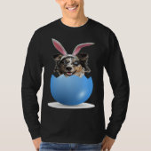 Aussie Dog  Easter Bunny Egg Hunt Australian Sheph Tシャツ (正面)