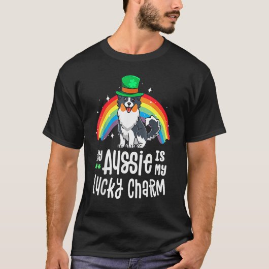 Aussie Lucky Charm St Patricks Day Dog Australian  Tシャツ (正面)