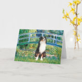 Aussie Shep (Tri2) -ブリッジ カード (黄色い花)