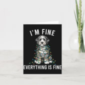 Aussiedoodle Christmas I'm Fine Everything Is Fine カード (正面)