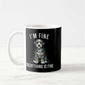 Aussiedoodle Christmas I'm Fine Everything Is Fine コーヒーマグカップ (左)