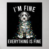 Aussiedoodle Christmas I'm Fine Everything Is Fine ポスター (正面)