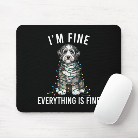 Aussiedoodle Christmas I'm Fine Everything Is Fine マウスパッド (マウス)