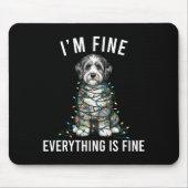 Aussiedoodle Christmas I'm Fine Everything Is Fine マウスパッド (正面)
