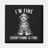 Aussiedoodle Christmas I'm Fine Everything Is Fine マグネット (正面)
