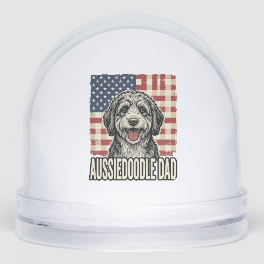 Aussiedoodle Dad Patriotic Vintage Dog Shirt Desig (正面)