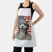 Aussiedoodle Dad Patriotic Vintage Dog Shirt Desig エプロン (インサイチュ)