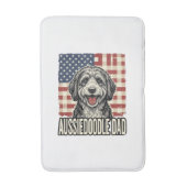Aussiedoodle Dad Patriotic Vintage Dog Shirt Desig バスマット (正面縦)