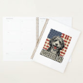 Aussiedoodle Dad Patriotic Vintage Dog Shirt Desig プランナー手帳 (ディスプレー)