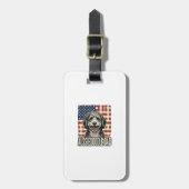 Aussiedoodle Dad Patriotic Vintage Dog Shirt Desig ラゲッジタグ (正面縦)