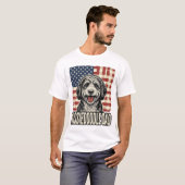 Aussiedoodle Dad Patriotic Vintage Dog Shirt Desig Tシャツ (正面フル)