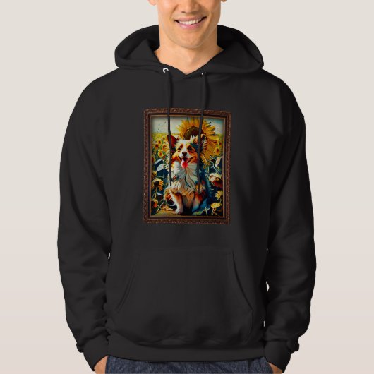 Aussiepom Painting Sunflower Flower Mom Women Flor パーカ (正面)