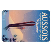 Aussois Auvergne-Rhone-Alpesフランスのスキーポスター マグネット (横)