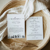 Austiin Skyline結婚式 プログラム5 x 7カード 招待状