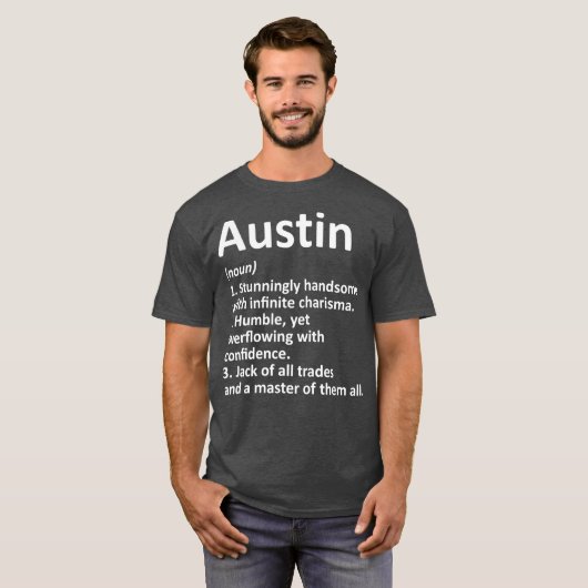 AUSTIN定義名パーソナライズされたギフトおもしろい Tシャツ (正面フル)