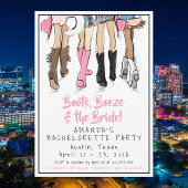 Austin Bachelorette Party Boots & Besties 招待状