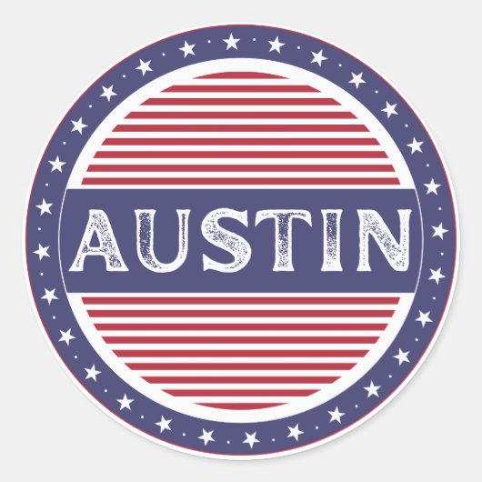 Austin City Pride Emblem – American Identity ラウンドシール (正面)