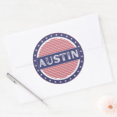 Austin City Pride Emblem – American Identity ラウンドシール (封筒)