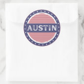 Austin City Pride Emblem – American Identity ラウンドシール (バッグ)