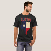 Austin City Texas Texan Flag Map Tシャツ (正面フル)