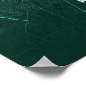 Austin Emerald Map Print Texas City Poster Gift ポスター (角)