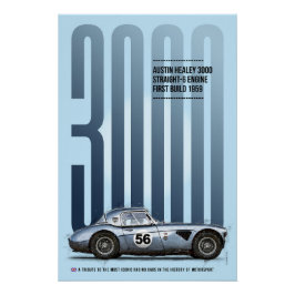 Austin Healey 3000 Tribute ポスター