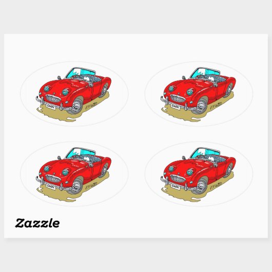 Austin-Healey Sprite 楕円形シール (シート)