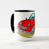Austin-Healey Sprite "Frogeye" cartoon マグカップ (正面左)
