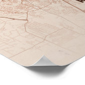 Austin Map Copper Texas City Poster Wallart Gift ポスター (角)